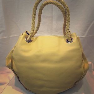 Pale yellow drawstring bucket mini